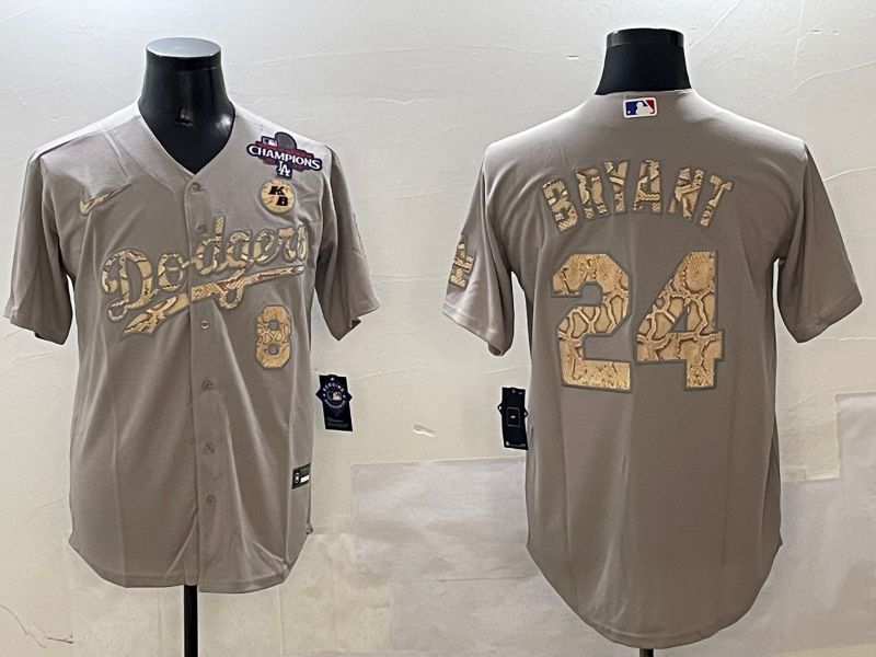 Men Los Angeles Dodgers #24 Bryant Grey Fashion Game 2025 Nike MLB Jersey style 3064->los angeles dodgers->MLB Jersey
